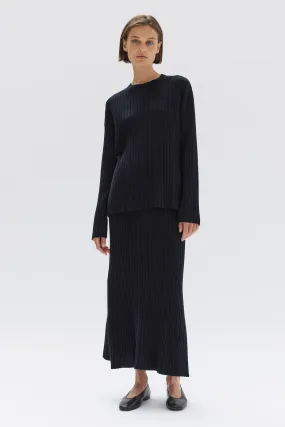 Wool Cashmere Rib Skirt