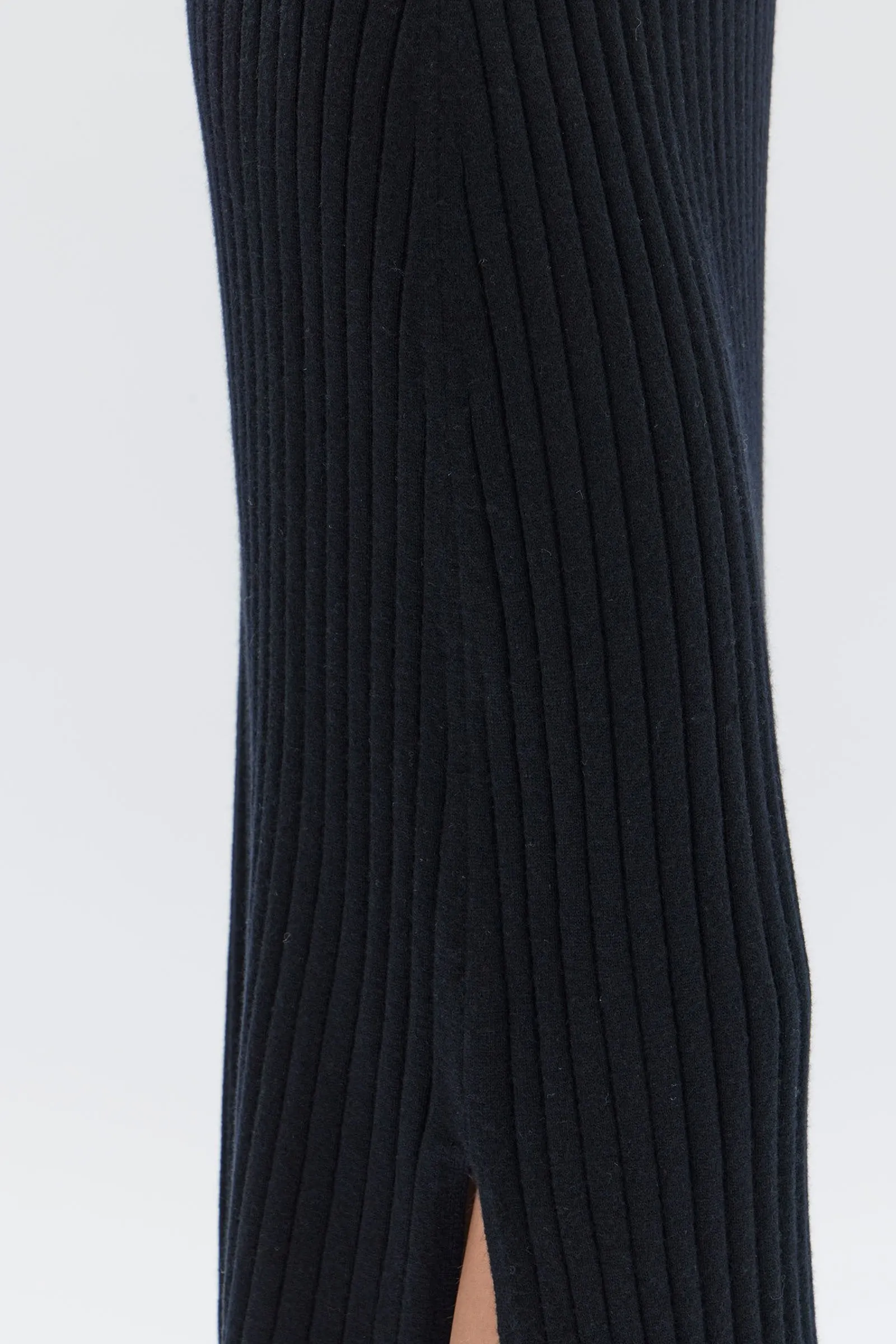 Wool Cashmere Rib Skirt